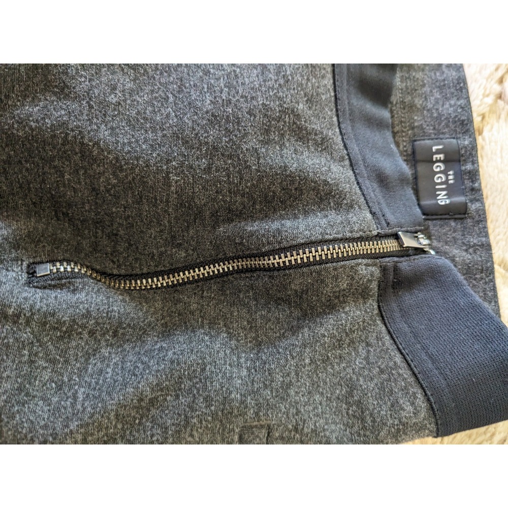 WHBM The Legging Grey Heathered Side Zip Ponte Knit Pants Size 10 - Picture 8 of 11